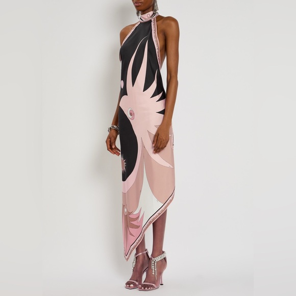 Dresses & Skirts - Unbranded Pink and black halter tie dress